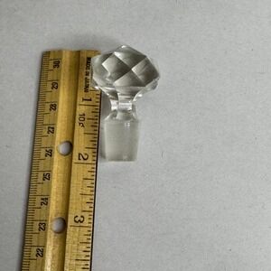 Vintage Faceted Clear Glass Decanter Stopper Replacement 1.75 Inch Diamond Top